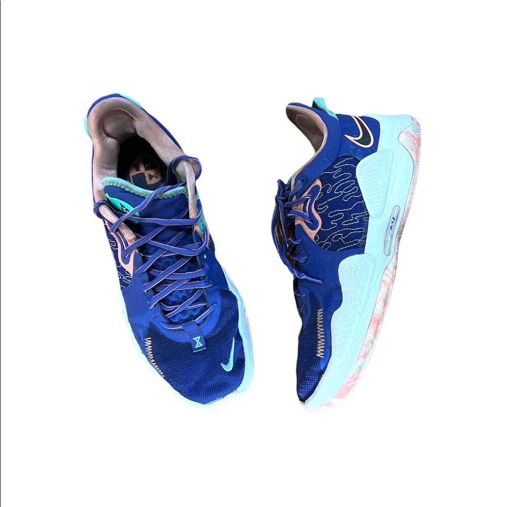 Nike PG 5 LA Drip Lapis Crimson Bliss Barely Green CW3143-400 size 10